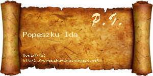 Popeszku Ida névjegykártya
